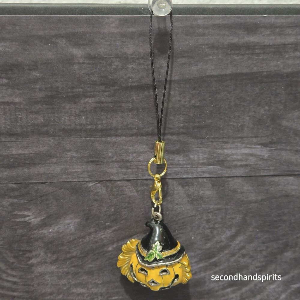 Vintage Metal Witch Head Phone Charm Strap - Halloween Zipper Pull Planner Charm